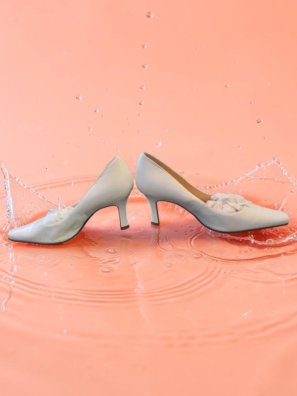 Vintage Karen Scott white leather square toe Kitten Heels Women Shoes Size 9.5 - Picture 6 of 7